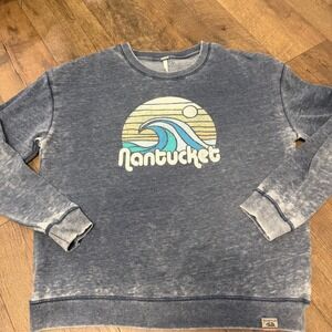 Nantucket Graphic Sweatshirt Womens Large Blue Techstyles